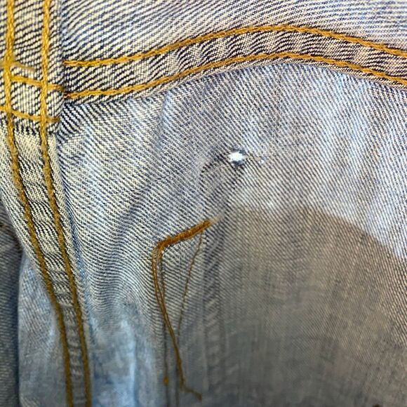 American Eagle Jeans Womens 28x30 Slim MidRise Denim Grunge Distress Patches - Picture 16 of 16